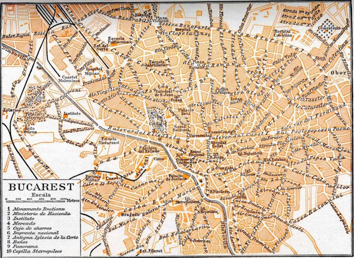 old town bucharest map