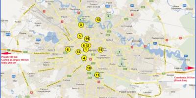 Map of bucharest attractions 