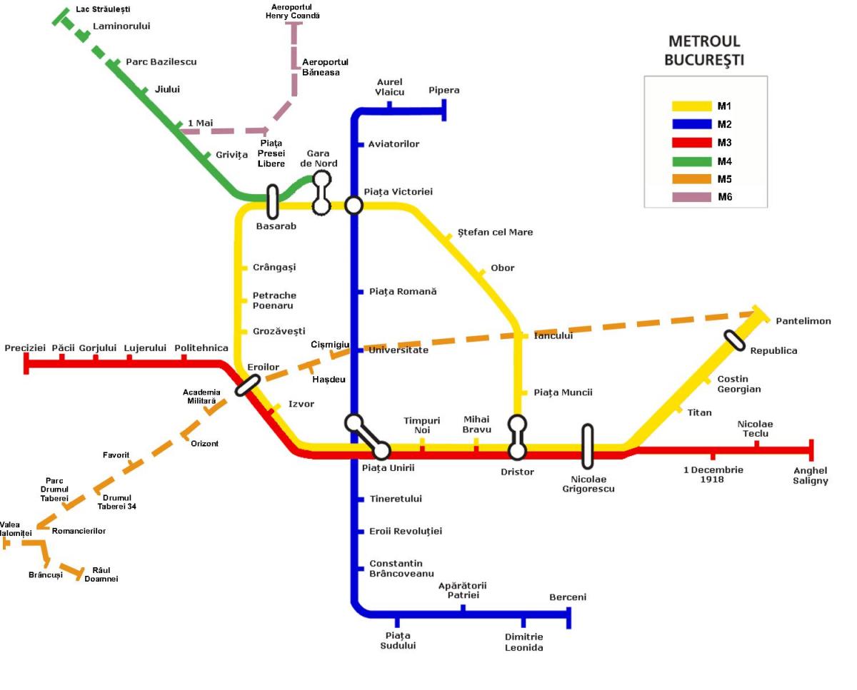 metro map bucharest romania